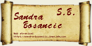 Sandra Bosančić vizit kartica